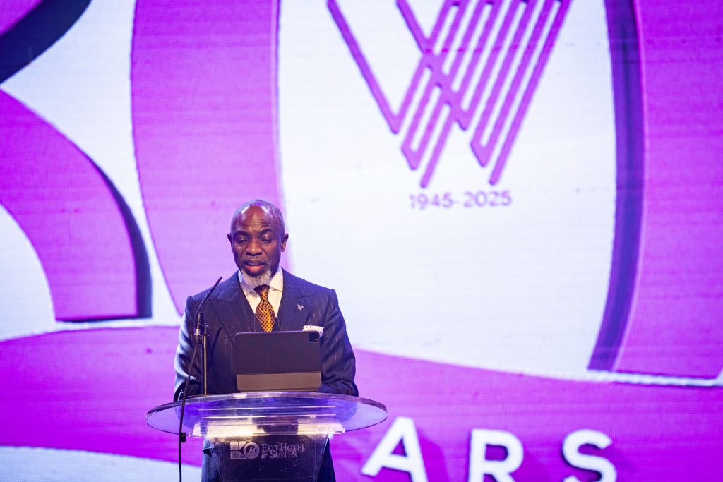 MD/CEO, Wema Bank PLC, Moruf Oseni, addressing esteemed guests at Wema Bank's 80th anniversary gala event. MD/CEO, Wema Bank PLC, Moruf Oseni, addressing esteemed guests at Wema Bank's 80th anniversary gala event.